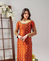 Rust Gold Embroidered Luxury Suit